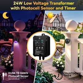 SMY Lighting RGBW Low Voltage Fence Lights Kit with Transformer Photocell Sensor and Timer IP67 Waterproof Patio Deck Lights for Outdoor Garden Steps Landscape Lighting Walkway 8Packs