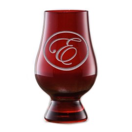 Red Glencairn Whisky Glass With Monogram (Single 1)