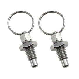 2 Pieces Spring Plunger with Pull Ring, Stainless Steel Locking Pin, Retractable Locking Bolt for Industrial Plants (M6)