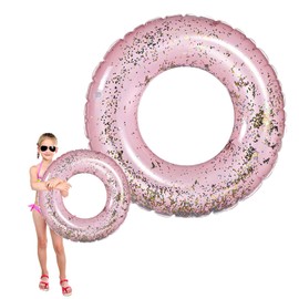 Pool Inflatables Swimming Ring Rubber Rings for Kids,70cm Pink Sequins Inflatable Pool Water Toys,Inflatable Pool Floats Swim Tubes Rings for Girls Boys Women Men Summer Party Beach Water Sports