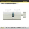 Sterling ETN3030 5 Pin Euro Thumbturn Cylinder, Nickel, 30x30mm