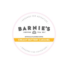 Barnie's Single Serve Creamy Buttery Caramel Coffee Pods, Creamy and Smooth Caramel Flavor, Gluten and Fat Free, Medium Roast Coffee Compatible with Keurig Brewers, 48 Count