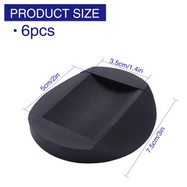 VooGenzek 6 PCS Furniture Caster Cups, Rubber Feet Protector Pads, Floor Protectors Bed Sofa Chair Leg Wheel Anti-Slip Pad, for All Floors Wheels of Furniture, Sofas and Bed, Black