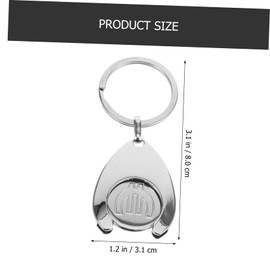 GRADENEVE 2pcs Portable Trolley Tokens Shopping Cart Key Loonie and Quarter Cart Coin Buggy Silver Zinc Alloy