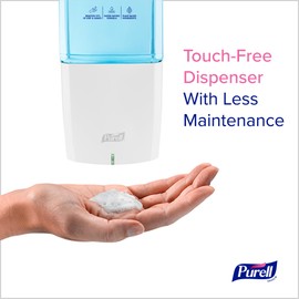 PURELL ES10 Automatic Hand Soap Dispenser, White, for 1200 mL PURELL ES10 Hand Soap Refills (Pack of 1 Dispenser, Refills Sold Separately) - 8330-E1