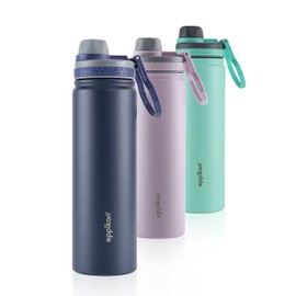 eppikan EppiSporty Stainless Steel Thermos Flask, Water Bottle, Insulated Flask, Sports Bottle, Water Bottle, 530 ml, 750 ml, Sports School Fitness, Outdoor Bottle with Sports Lid (Dark Blue, 750 ml)