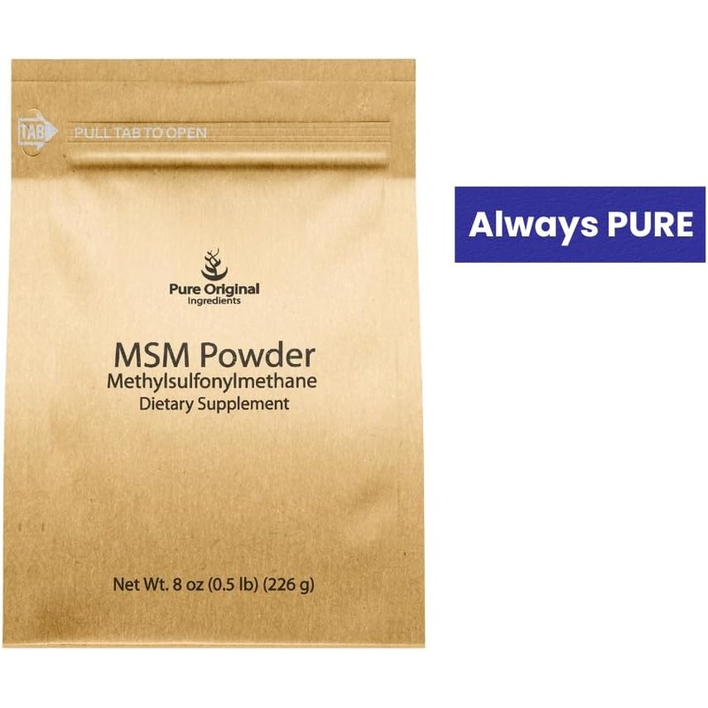 PURE ORIGINAL INGREDIENTS- “Metilsulfonilmetano (8 oz) MSM, Azufre Natural, Suplemento