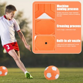 YANGUN Football, Swerve Ball Football Toy with Rubber Liner Soft Footbal for Swerve Tricks, Boys Girls Indoor Outdoor Football Training or Game Kick Like The Pros(Orange White)