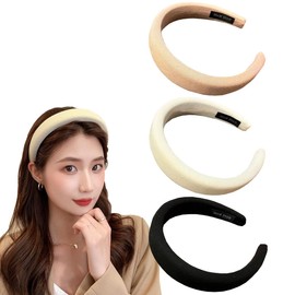 scicent Velvet Wide Headbands for Women Soft Head Band for Girls Fashion No Slip Hair Bands Hair Accessories (Black, Beige, Khaki) - 03