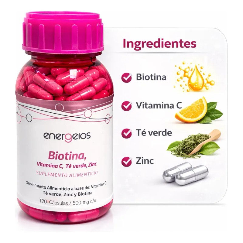 Biotina 120 Caps Y Creatina Monohidratada 500mg Energios