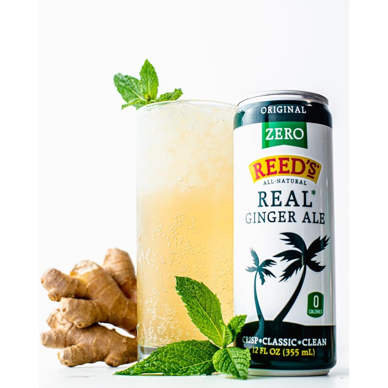 Reed's Zero Sugar Ginger Ale - Made with Pressed Organic