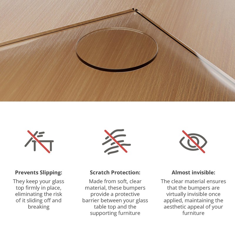 X-Protector Glass Table Top Bumpers - 20 PCS 1.2"- Self-Adhesive
