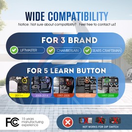 1 for Craftsman Garage Door Opener Keypad, CMXZDCG440 Universal for 1993 to Present Models, 3-Year-Warranty