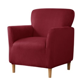 LiveGo Stretch Mid Century Modern Armchair Slipcover 1-Piece Solid Accent Chair Covers with Arms Soft Chair Slipcovers for Living Room Furniture Protector Office Reception