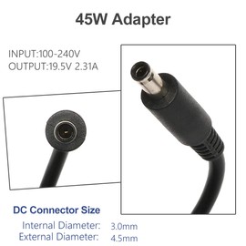 45W 19.5V 2.31A AC Adapter Laptop Charger for Dell Inspiron 15 7000 5000 3000 5551 5555 5558 7558 Series Inspiron 14 15-3552 7348 Series Dell XPS 11 12 13 Latitude 12 13 14 7202 3379 7350 HK45NM140