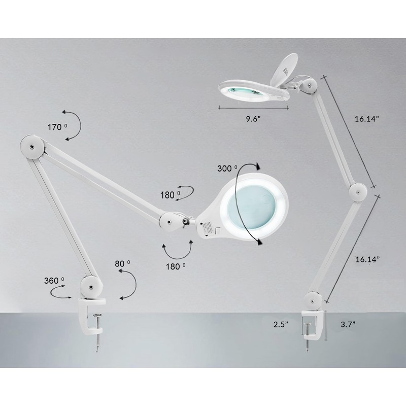 Neatfi LED Magnifying Lamp 1,200 Lumens with Clamp – 5”