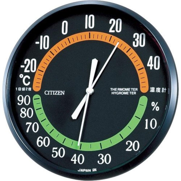 Citizen TM-42 Thermometer, Hygrometer, Analog, Wall Clock Style