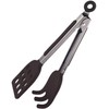 Mini Easy-Grip Waffle Tongs Holder, Non-Slip Handle,Black