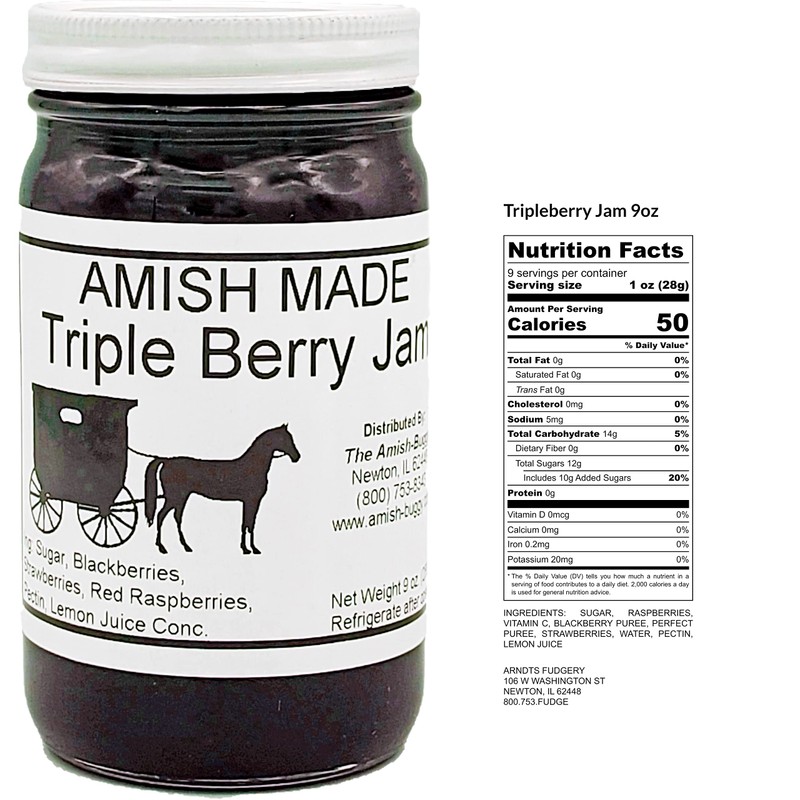 Amish Jam Triple Berry - 8 Oz Set of Three