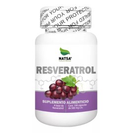 Resveratrol 100 Cápsulas, Extracto Puro, Reforzado con Semilla de Uva y Vitamina C, Rejuvenece, Super Antioxidante, Flujo Sanguineo.