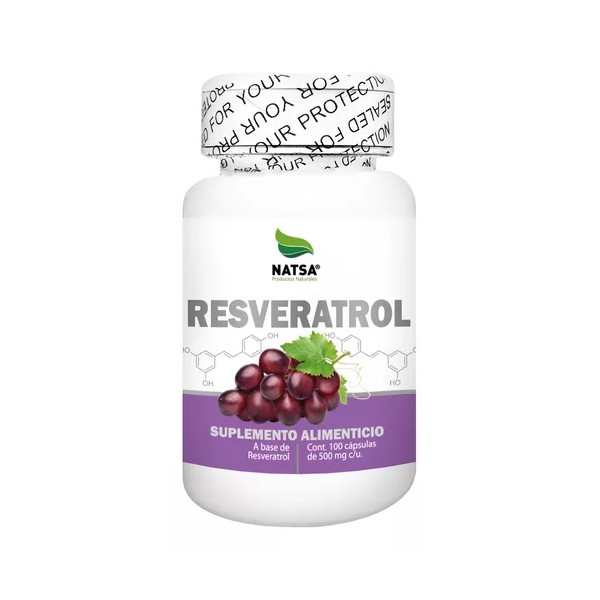 Resveratrol 100 Cápsulas, Extracto Puro, Reforzado con Semilla de Uva