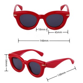 ANNIUP Retro Round Sunglasses Cat Eye Women's Sunglasses Anti UV400 Fashion Women Glasses Driving Decorative Glasses Red, red