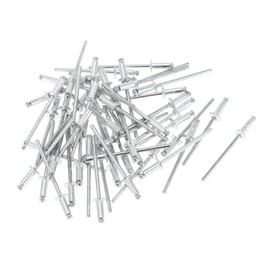 RATCHROLL 50 Pcs Dome Head Large Flange Blind Rivets 3.2mm Grip Diameter 10mm Grip Length 6mm Flange Diameter Silver Tone Iron Aluminum