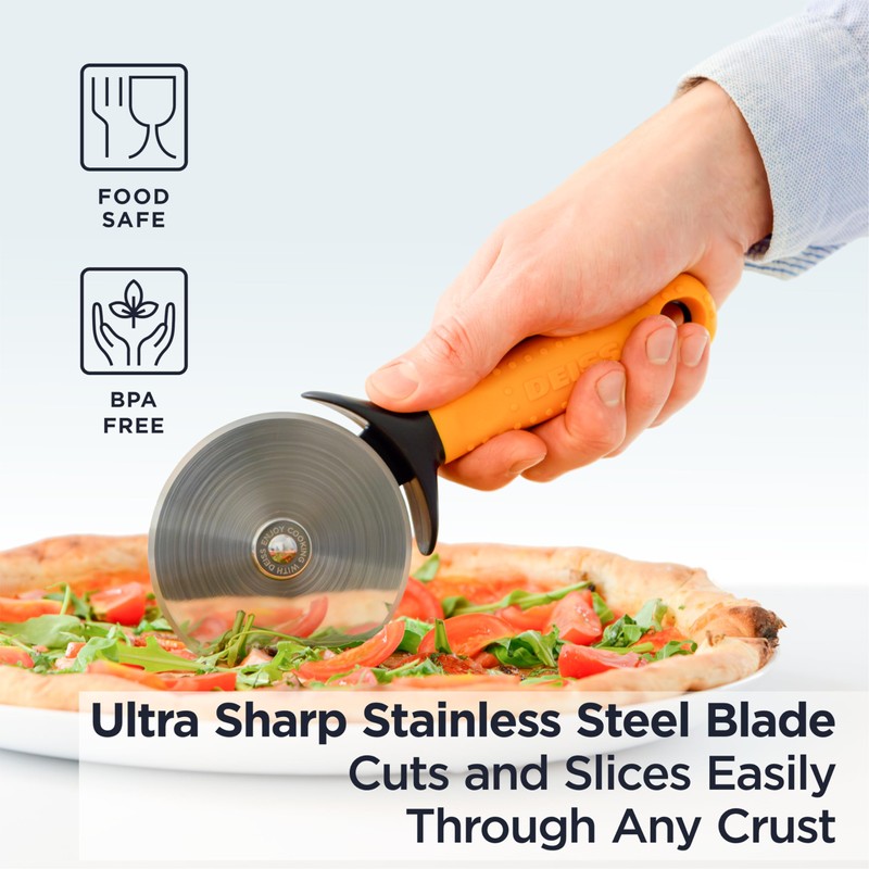 Deiss Pro Heavy Duty Pizza Cutter with Wheel Slicer -