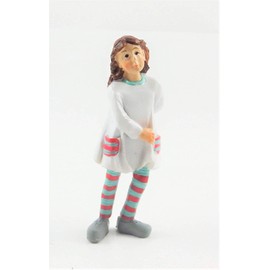 Melody Jane Dolls House People Modern Little Girl in Striped Tights Resin Figure