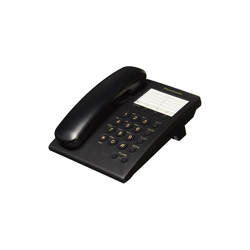 Panasonic KX-TS550MEB Teléfono Alámbrico, Color Negro, Mediano