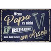 Geschenkeparadies 24 Tin Sign with German Text "Wenn Papa es