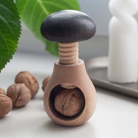 HOFMEISTER® Mushroom Nutcracker Made of Beech Wood, Handmade in Europe, Cracks Each Nut with Little Strength, Ideal for Children, Nut Shells Stay in the Cracker
