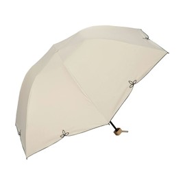Wpc. 801-16560-102 Parasol Blackout Dome Wide Scalloped Mini Beige Folding Umbrella, 21.7 inches (55 cm), Women's, For Rain or Shine, Light Shade, UV Protection, 100% Floral, Embroidery, Natural,