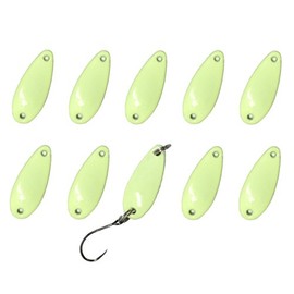 Orurdo qb100111a01n0 Micro Spoon Strong Luminous 10 Piece Set, 1.0 inches (2.5 cm), 0.06 oz (1.5 g), Barbless Hook for Fishing Lures & Flies