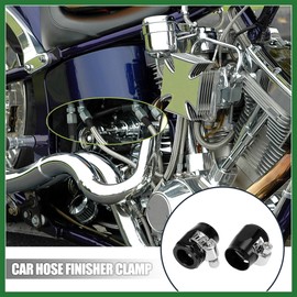 Motoforti 2pcs AN6 Hex Black Car Hose Finisher Clamp Adapter Fitting Long-lasting