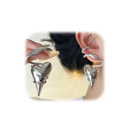 Twisted Heart Drop Dangle Earrings for Women Chunky Heart Warps Earrings Thorn Love Heart Earrings for Friends Unique Spiral Design Jewelry (Silver)