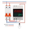 Voltmeter Ammeter 4 Digit Display DIN Rail Mount Single Phase