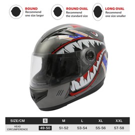 TCT-MOTORPARTS DOT Youth Kids Full Face Off-Road Motorcycle Helmet w/ Gloves Racing ATV Motocross Dirt Bike Gray Shark Small Size