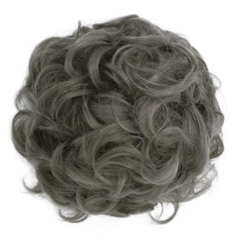 PRETTYSHOP XL Hairpiece Scrunchy Updo Bridal Hairstyles Scrunchie Voluminous Curly Messy Bun Ash Gray G27E