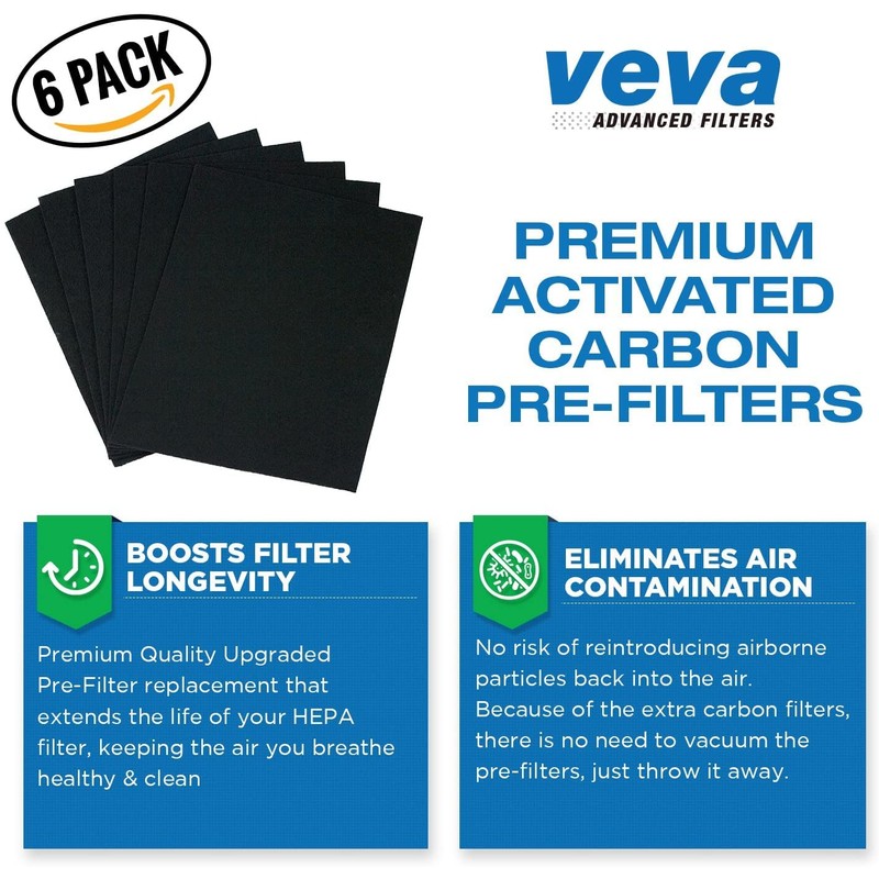 VEVA PREMIUM HEPA FILTER & 6 CARBON PRE-FILTERS