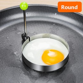 Egg Ring for Frying Non Stick Pancake & Omelette Mould with Folding Handles Mini Stainless Steel Fried Egg Poachers Cooking Tool for Home & Kitchen