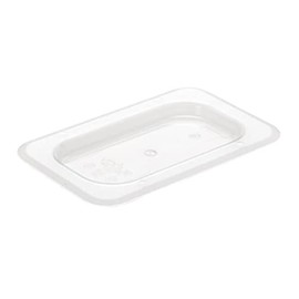 Vogue U249 Polycarbonate 1/9 Gastronorm Lid, 176 mm L x 108 mm W, Clear, White