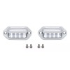 GCC 2.5" Front Rear Rectangular 4 White LED Chrome License