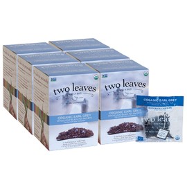 Two Leaves and a Bud Organic Earl Grey Tea Bags, Whole Leaf Caffeinated Black Tea in Compostable Sachets, Caffeinated Black Tea Flavored with Bergamot, Add Milk and Sugar, 15 Count (Pack of 6)