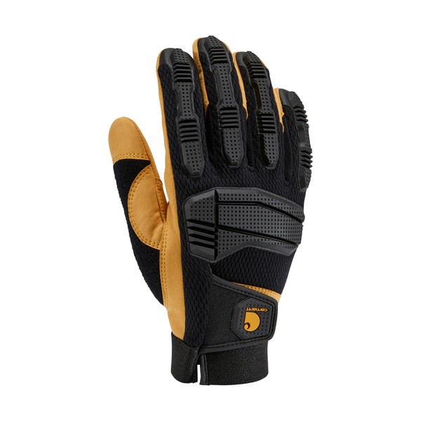 Carhartt Men's High Dexterity Protective Knuckle Guard Glove, Black/Barley, X-Large