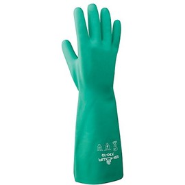 Showa Best 730 Nitri-Solve Nitrile Glove, Flock-Lined, Chemical Resistant, 15 mils Thick, 13" Length, Medium (Pack of 12 Pairs)