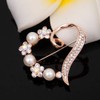 Heart Brooch For Women Cluster Pave Clear Crystal Love Heart
