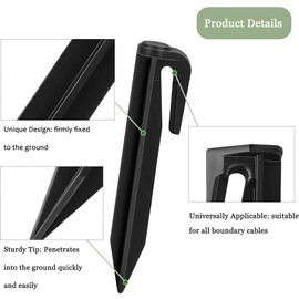 Bogoro Ground pegs for robotic lawnmower, set of 100 ground spikes, ground anchor attachment robotic mower hooks for boundary cables, search cable, cable holder for Bosch, Gardena, Worx, Yard,