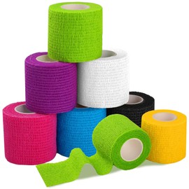 GeeRic 7 Pcs Vendas autoadhesivas, 4.5M x 5cm Vendas Veterinarias, Vendas Elásticas Venda Adhesiva Elástico Atlético para Estiramientos, Deportes, Muñeca y Esguinces de Tobillo