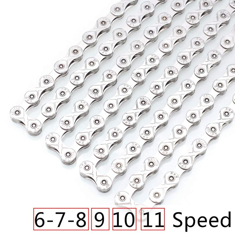 VOANZO Bicycle Chain, Electroplated Silver Rust-proof Mountain Road Bike Chain,